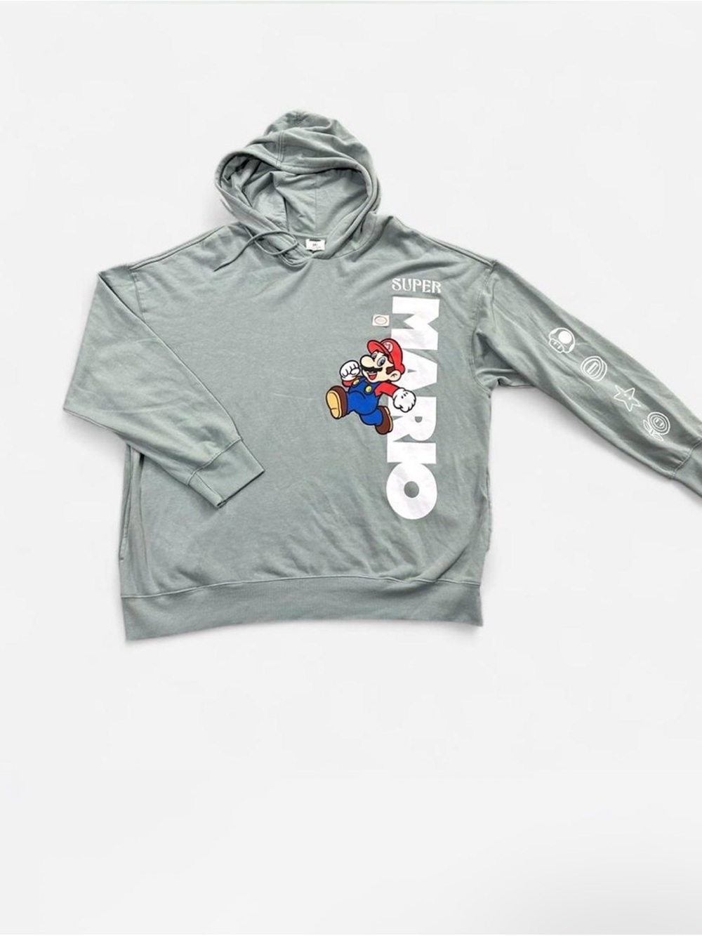 Nintendo Super Mario‎ Sage Green Graphic Hoodie size 2XL